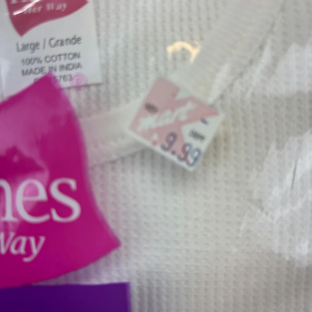 Hanes Her Way Girls Thermal Underwear Set White Cotton Stars Vintage large 14-16